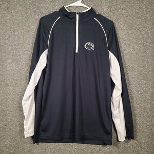 Campus Heritage Penn State 1/4 Zip Long Sleeve Blue And White Pullover Sz Large